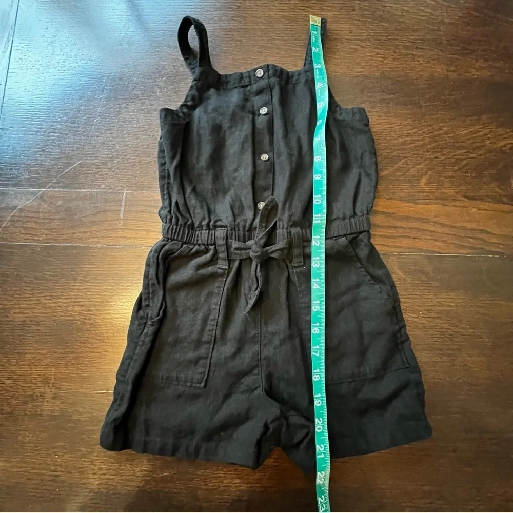 Old Navy Black Linen Girls Romper size small (6-7)
